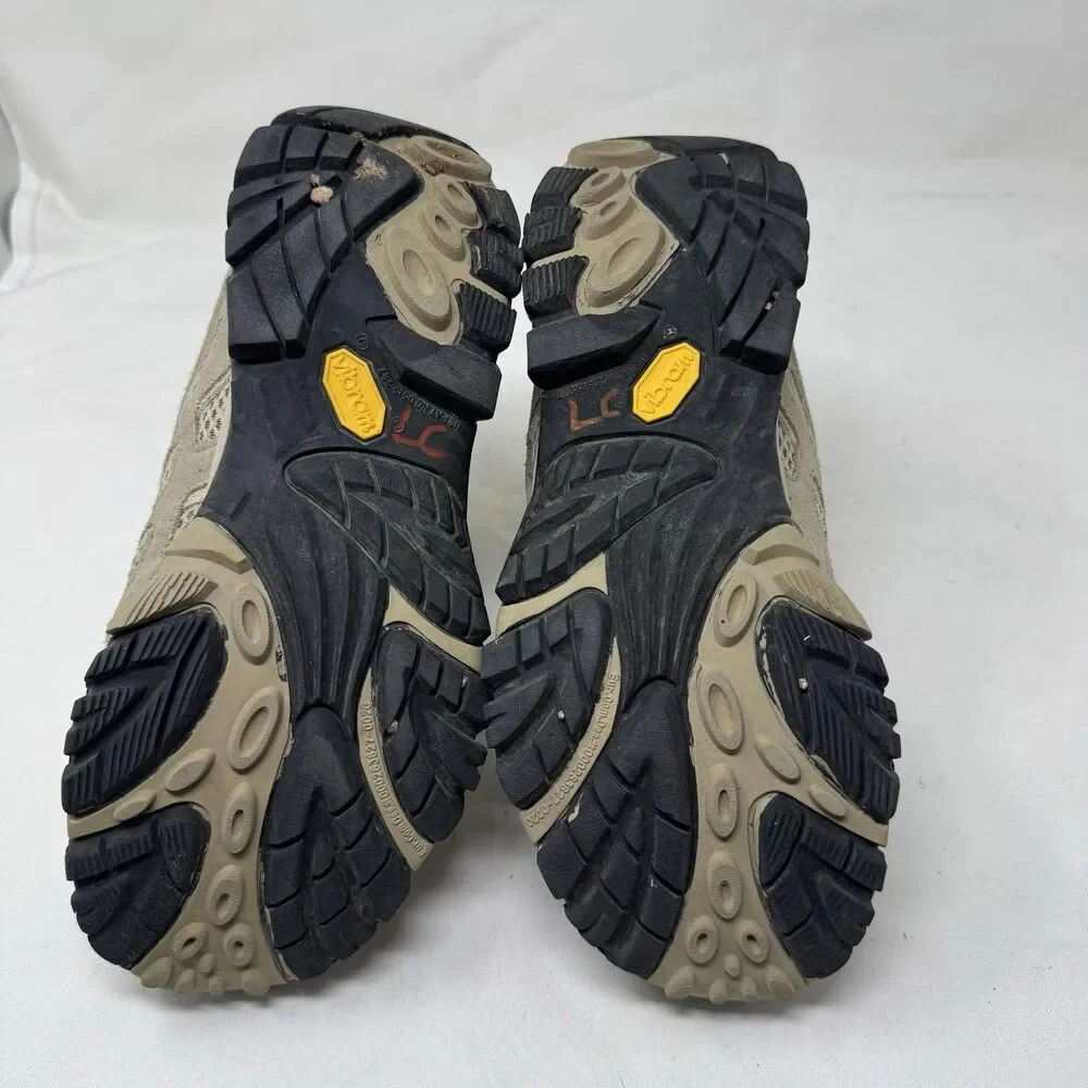 Merrell Moab Ventilator Mid Boots Mens Size 8.5 Taupe Hiking Vibram J86592